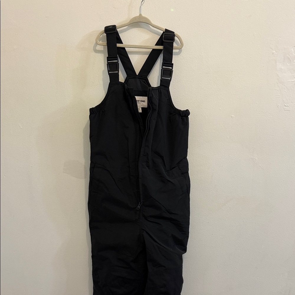 Lands End Squal Black Insulated Snow Bib Overalls